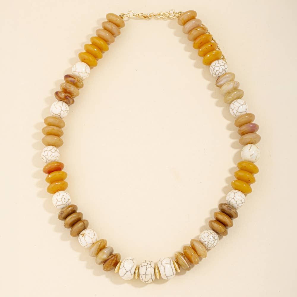 Chunky Marbled Bead Statement Necklace