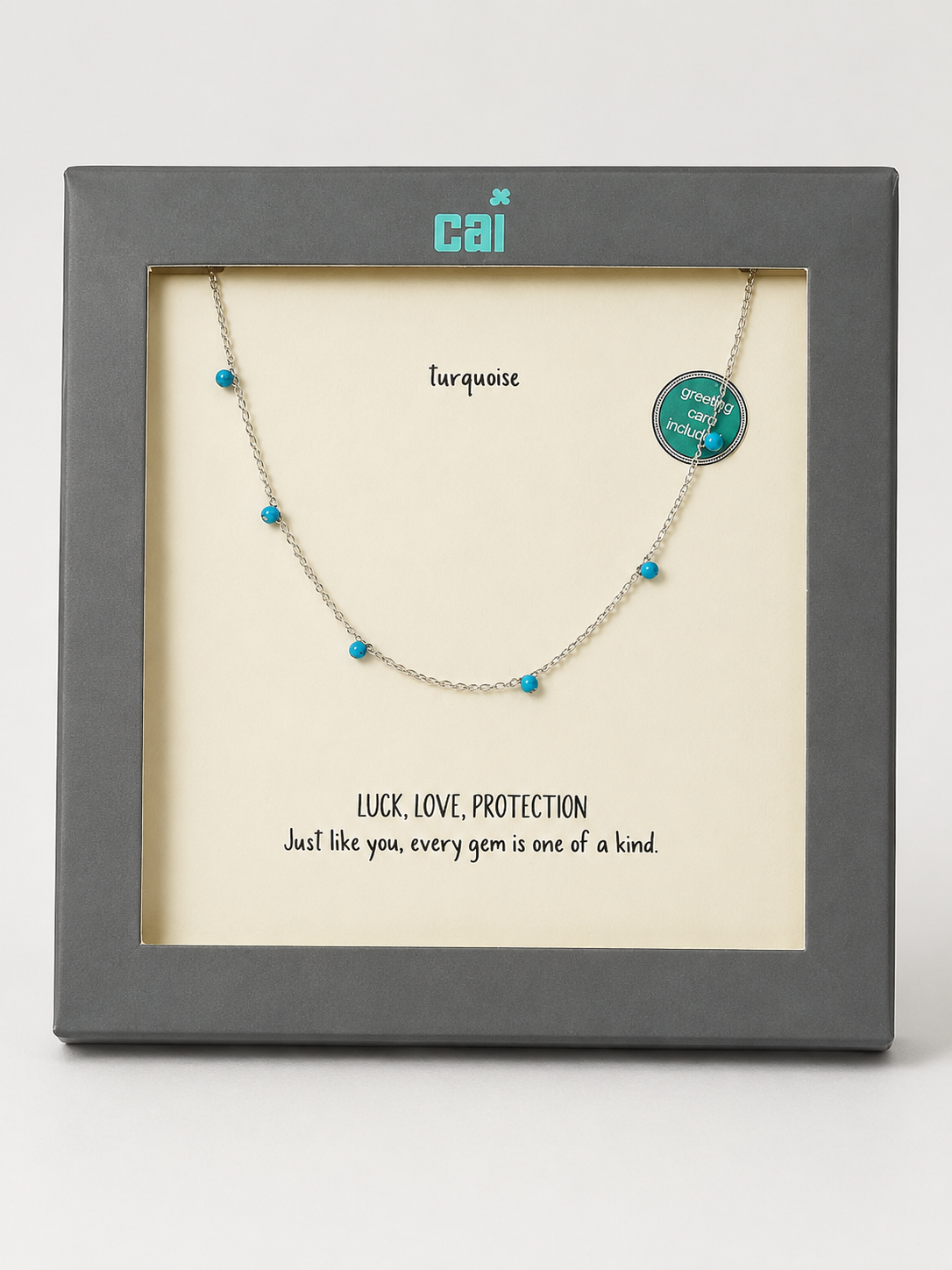 Celestial Gemstone Necklace - Silver Turquoise