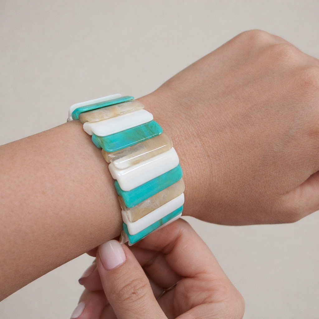 Wide Resin Stretch Bracelet