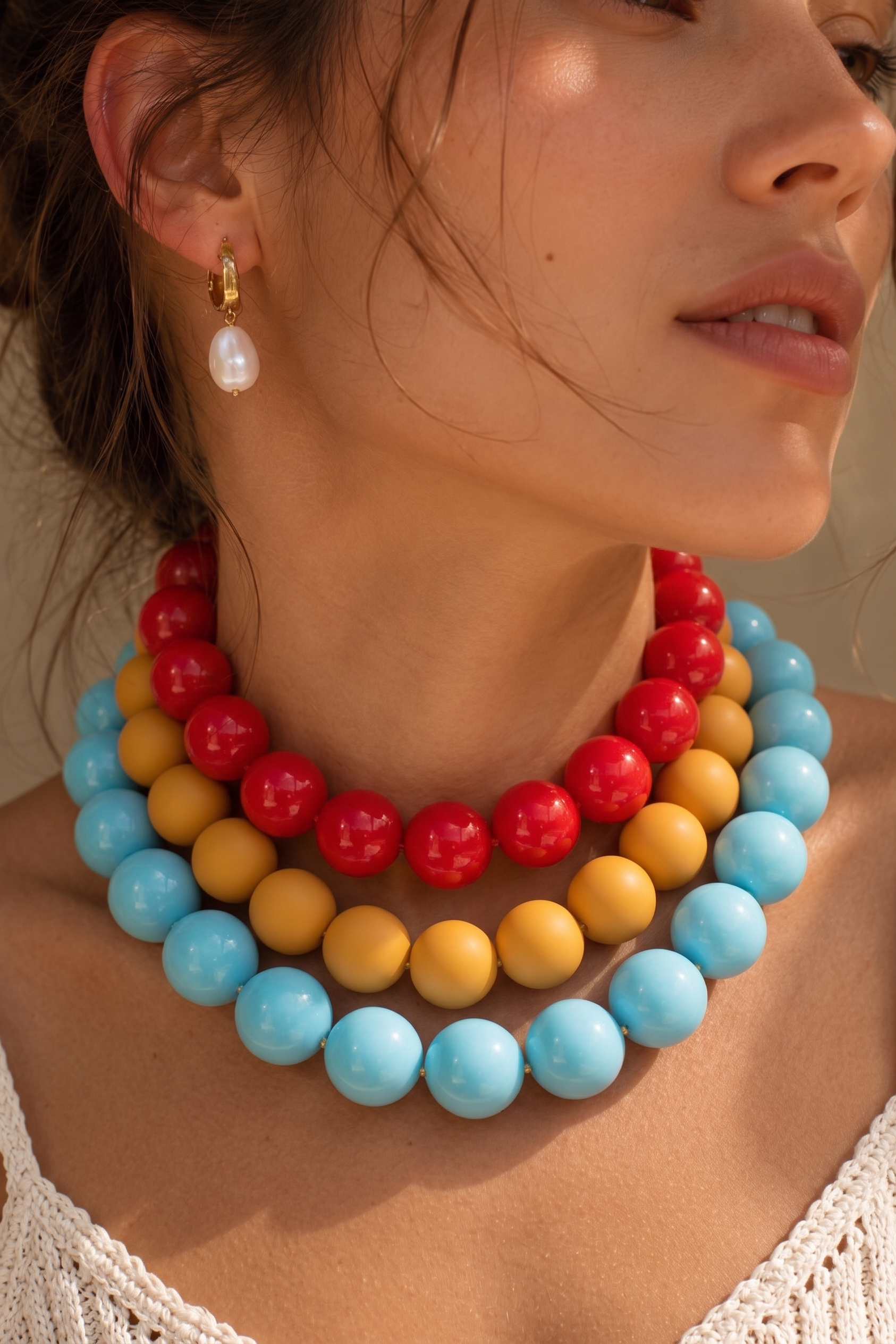 Bold Chunky Bead Choker Necklace
