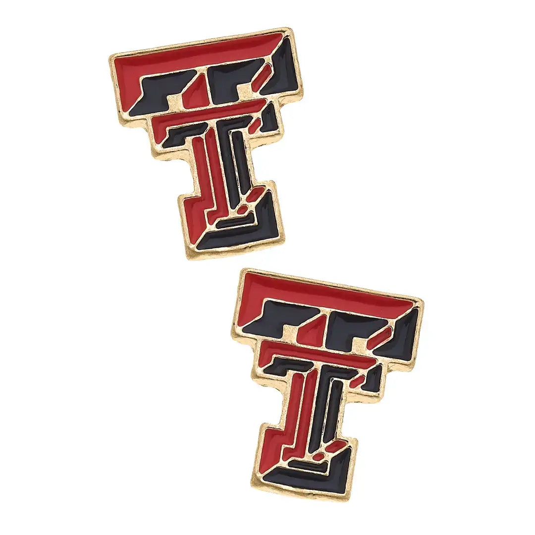 Canvas Texas Tech Red Raiders Enamel Logo Stud Earrings