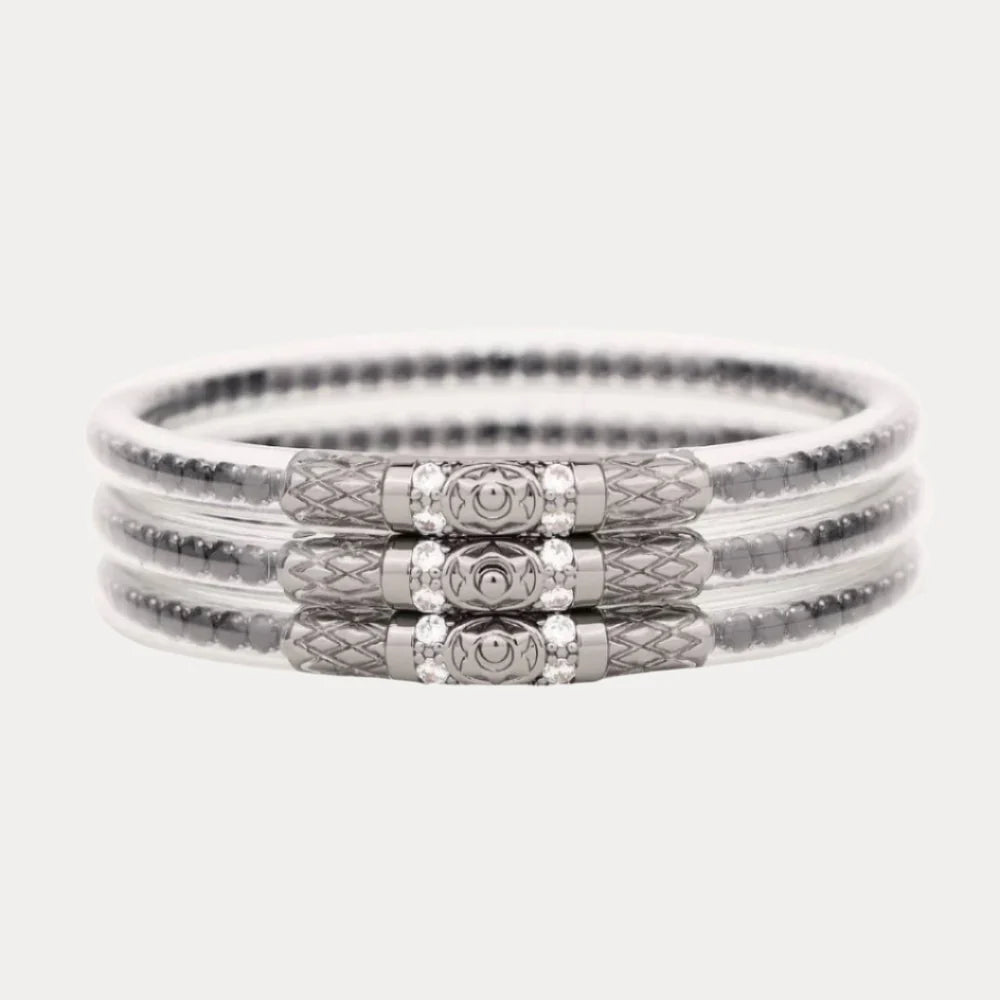 Budha Girl Three Queens All Weather Bangles® (AWB®) - Black Spinel