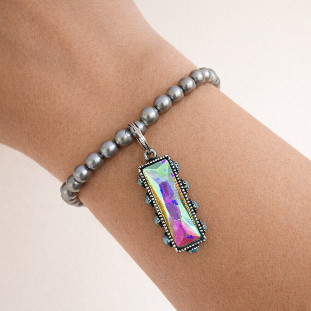 Mirrored Turquoise Stretch Bracelet
