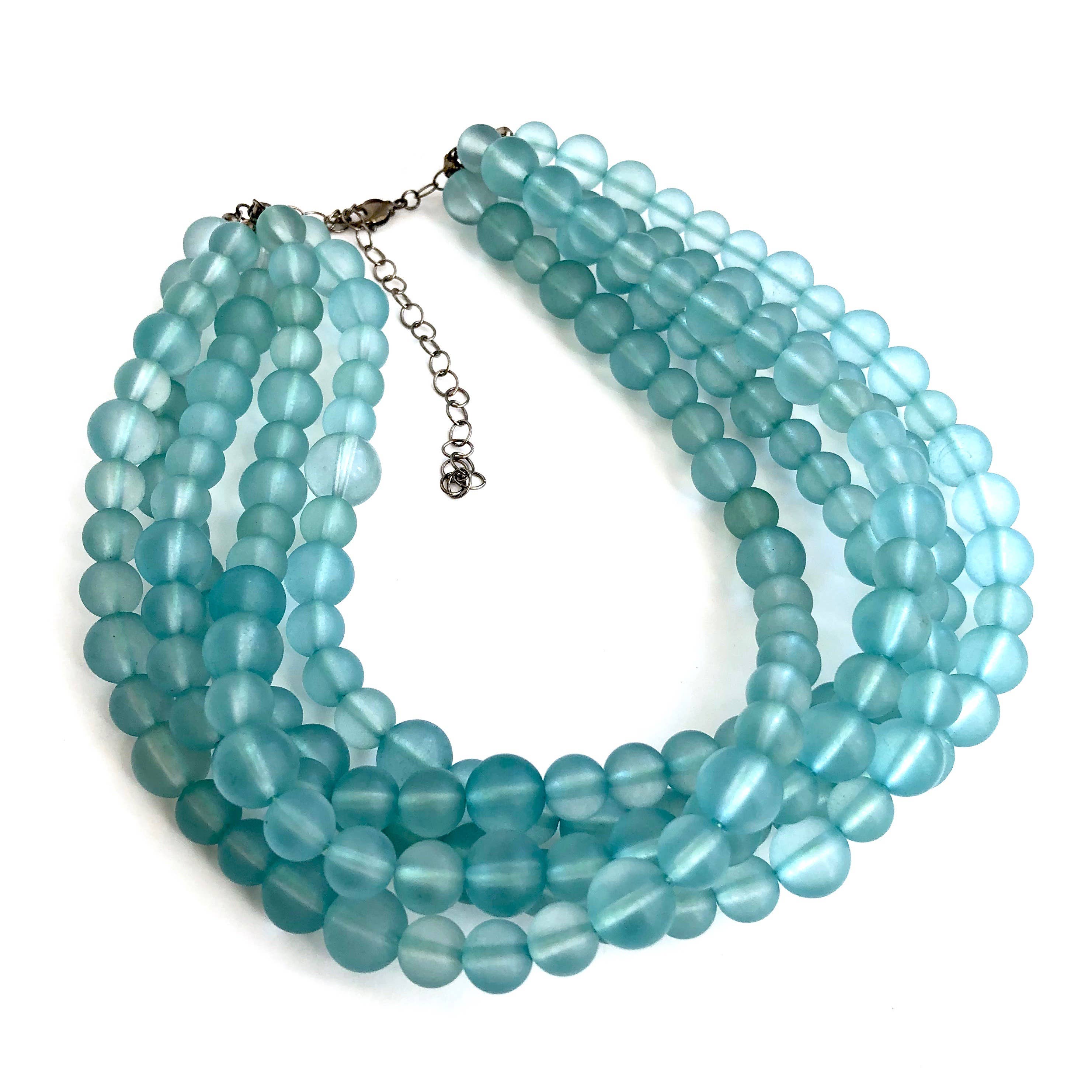 Teal Frosted Chunky Sylvie Necklace