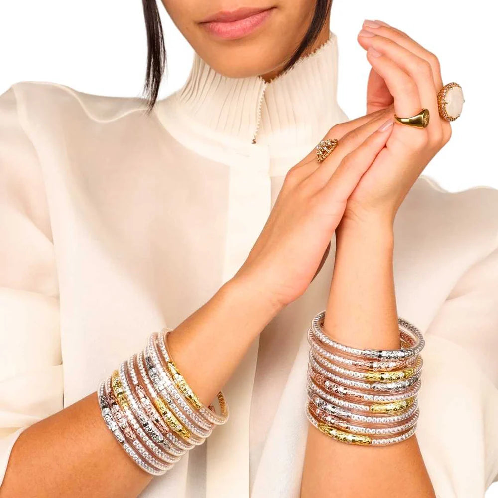 Budha Girl Three Queens All Weather Bangles® (AWB®) - Clear Crystal