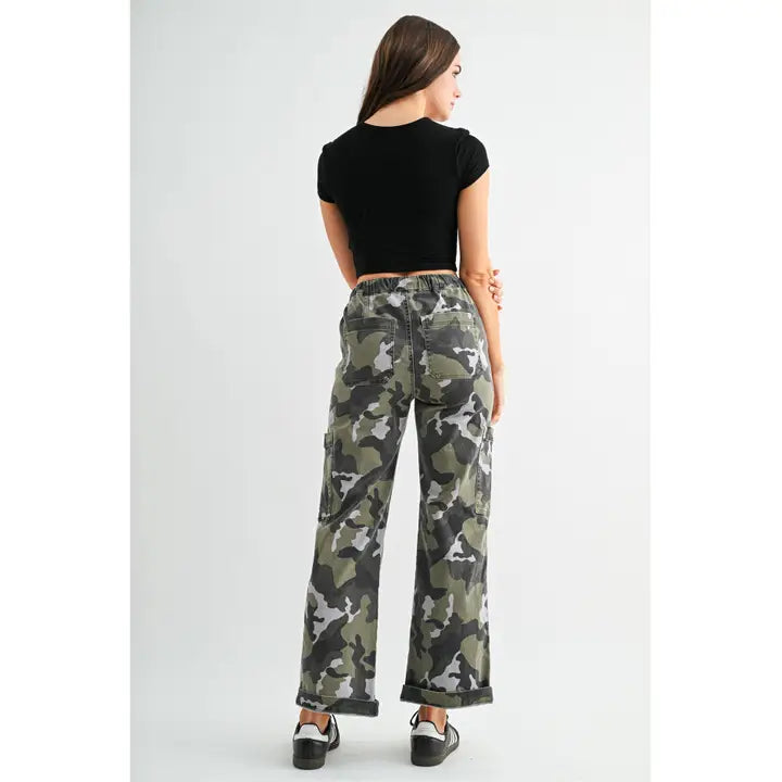 Camouflage High-Rise Jogger Ankle Wide