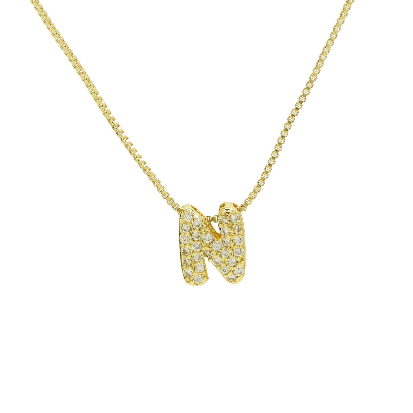 Bling Small Necklace Initial Charm