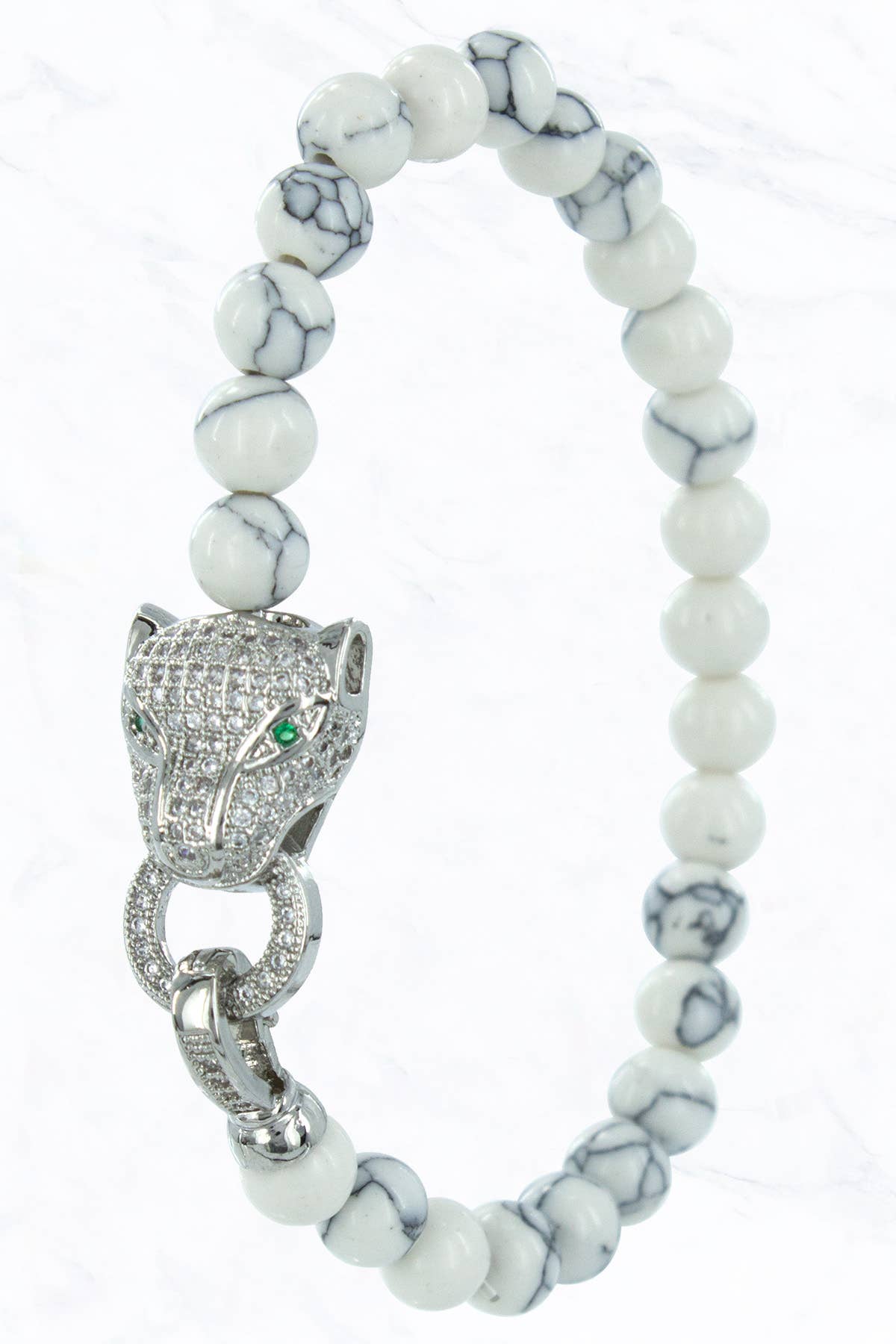 Cubic Zirconia Panther Pendant Bracelet