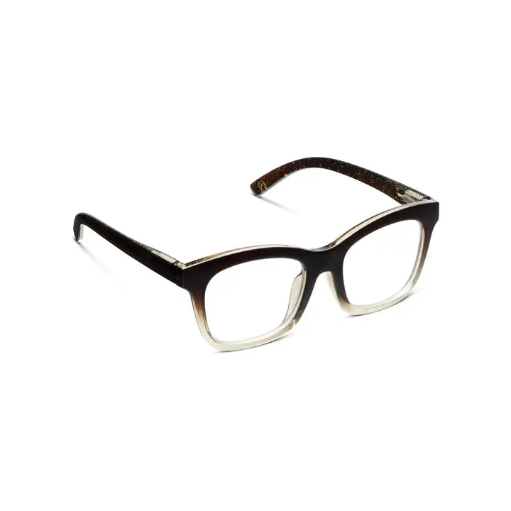 Peepers To the Maximalist Blue Light Glasses - Coffee/Clear Glitter