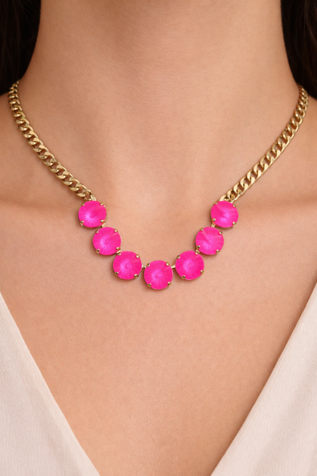 Tova Mini Sofia Necklace - Electric Pink