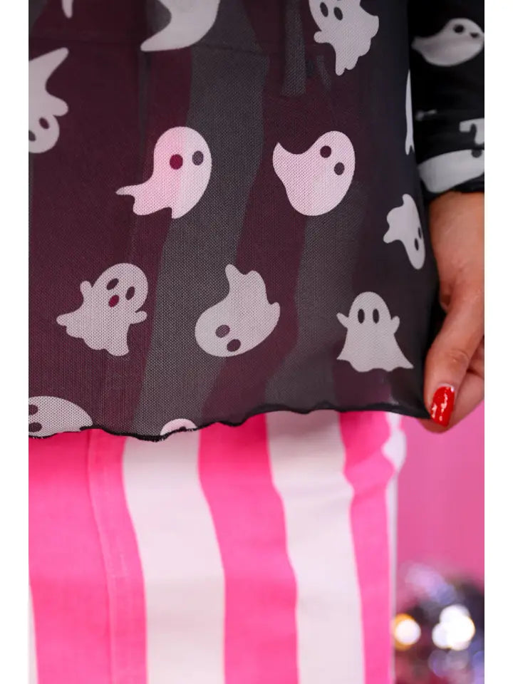 Keigan Mesh Top- Ghost