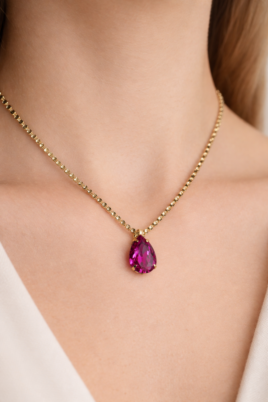Tova Milli Necklace - Smoke Topaz/Dark Rose