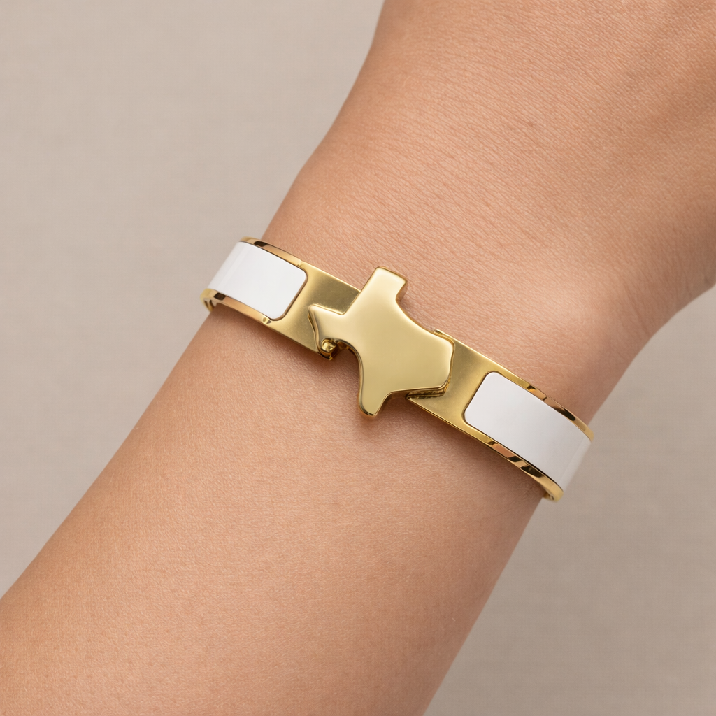 Texas Map Locking Bracelet