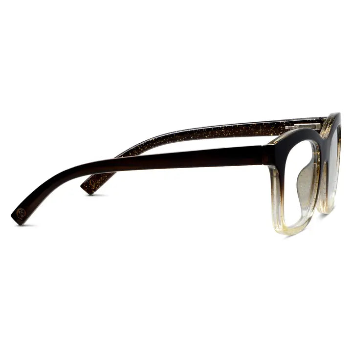 Peepers To the Maximalist Blue Light Glasses - Coffee/Clear Glitter