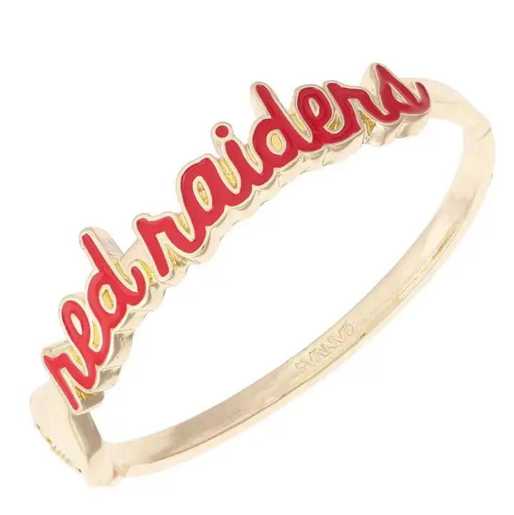Canvas Texas Tech Red Raiders Cursive Enamel Hinge Bangle