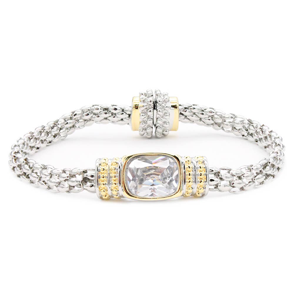 Crystal Two Tone Magnetic Bracelet