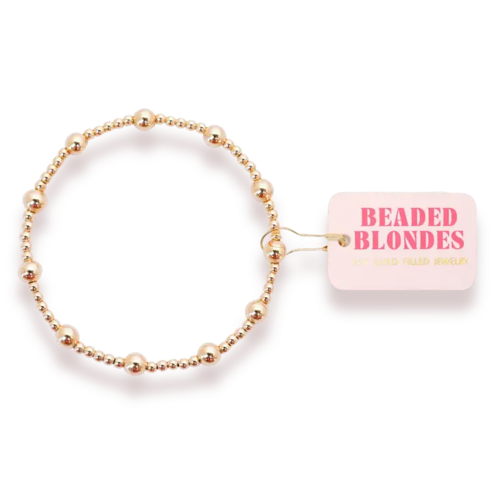 Beaded Blondes Gold Beaded Stretch Bracelets