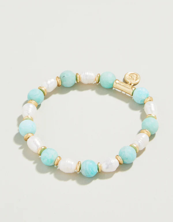 Spartina Stretch Bracelet 8mm Amazonite/Pearl