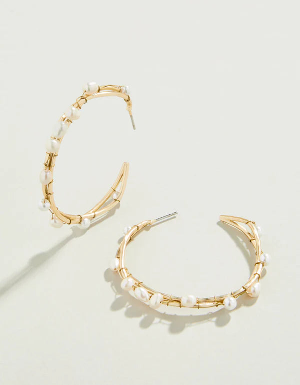 Spartina Swell Hoop Earrings Pearl