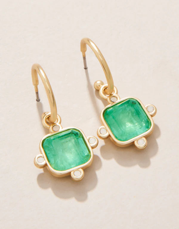 Spartina Chateau Convertible Hoop Earrings Ocean Green