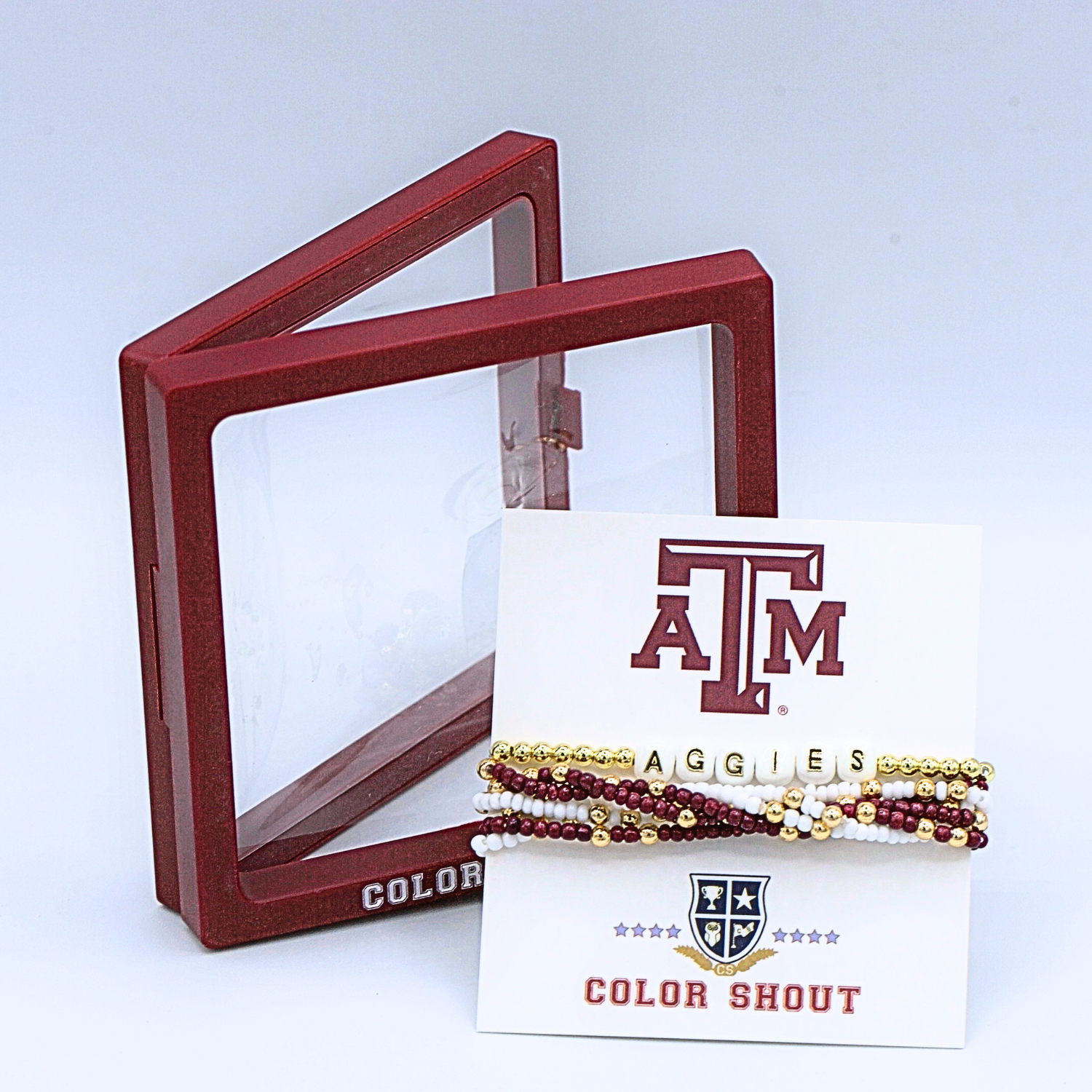 B209 - TAM : Texas A&M University 'Lucky 7' Bracelet Stack