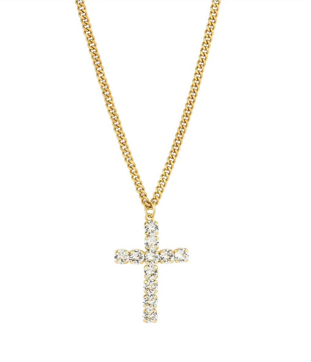 Cross necklace in Clear