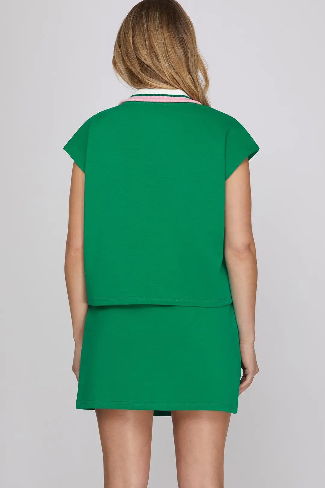 Zip Front Skirt Set