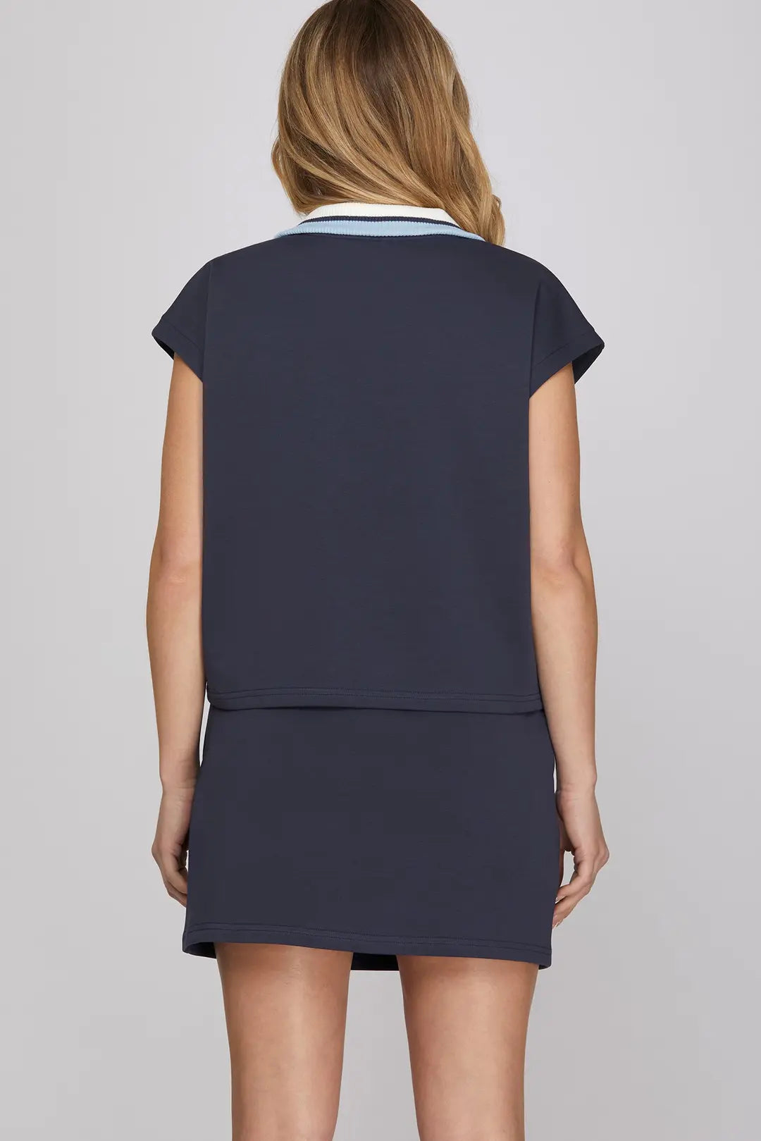 Zip Front Skirt Set