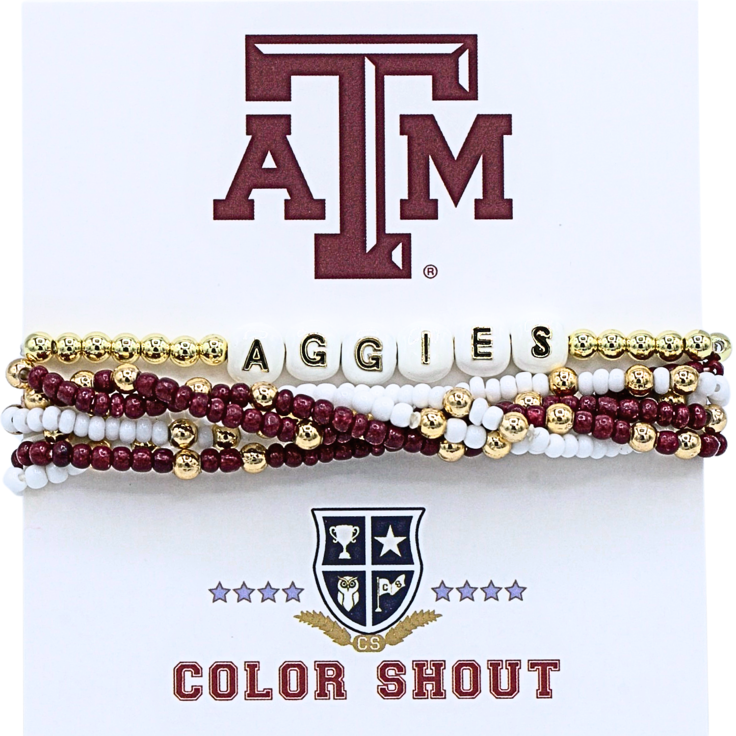 Texas A&M University Lucky 7 Bracelet Stack