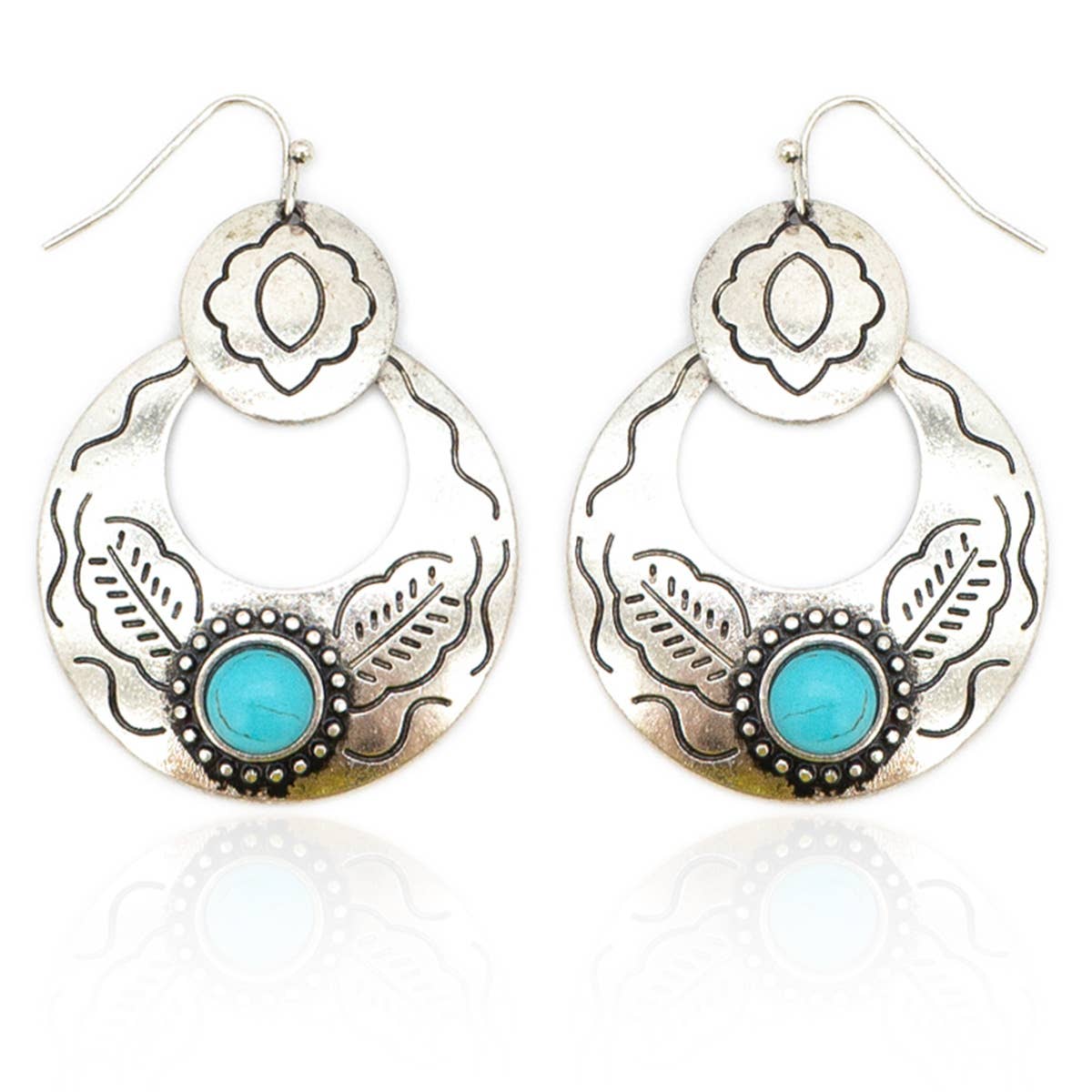Howlite Stone Textured Metallic Earrings