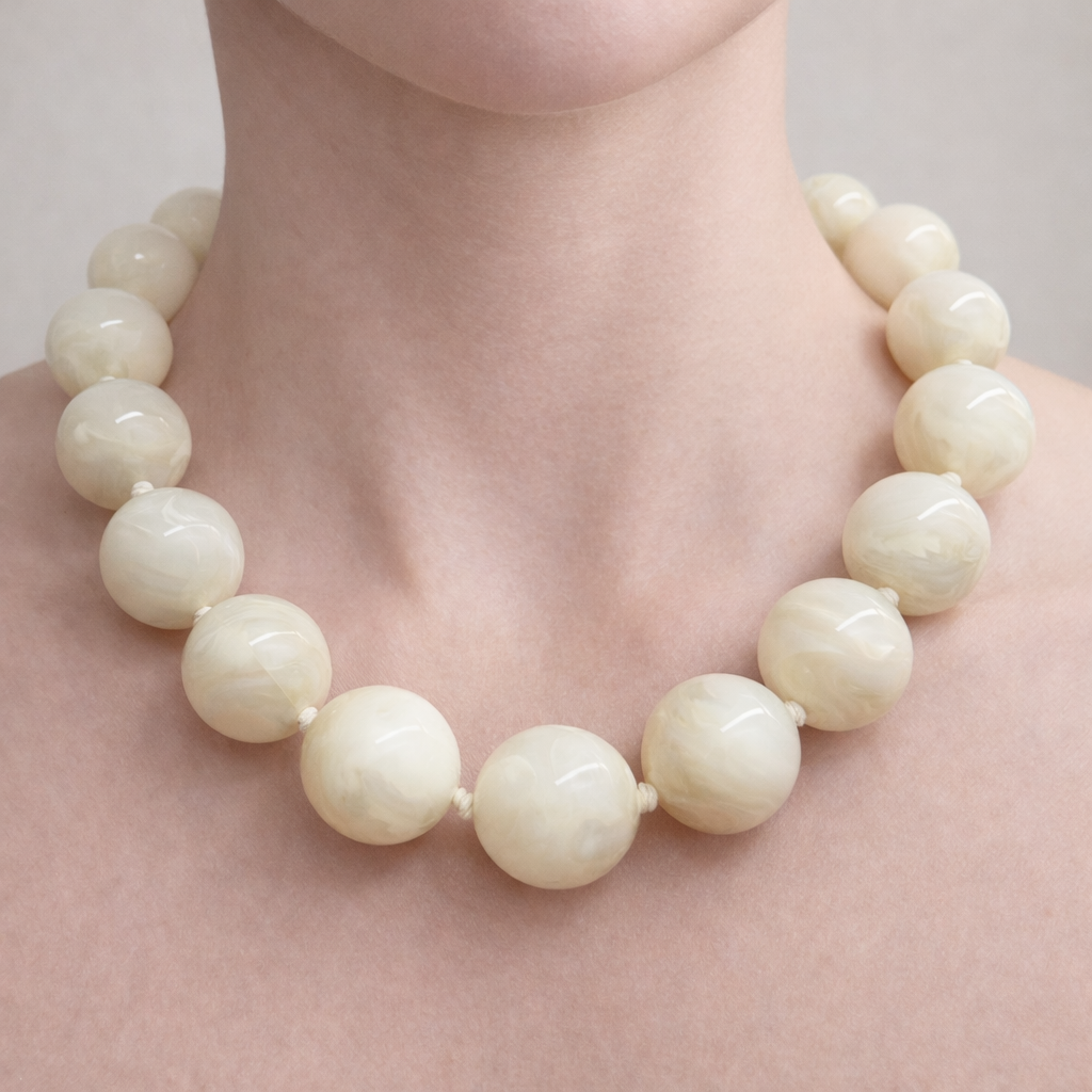 Large Resin Beaded Necklace