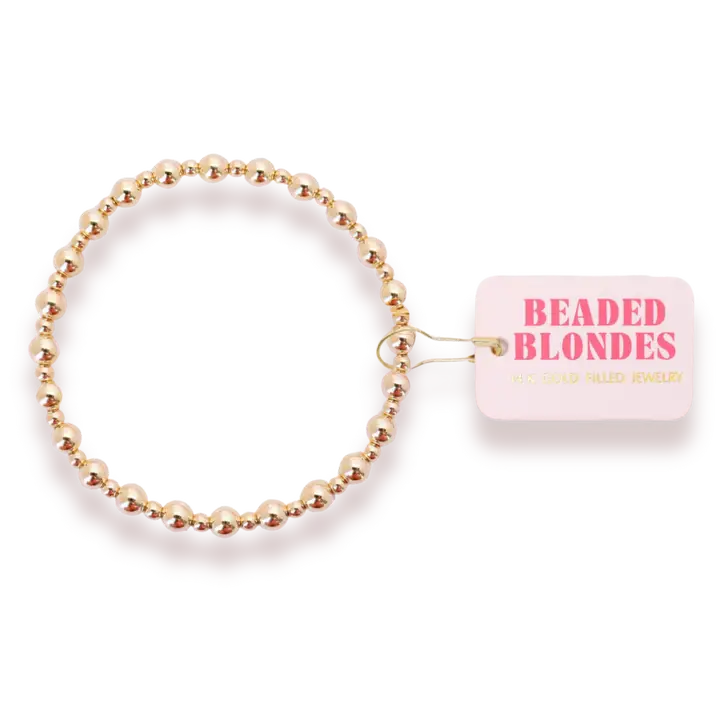 Beaded Blondes Gold Beaded Stretch Bracelets