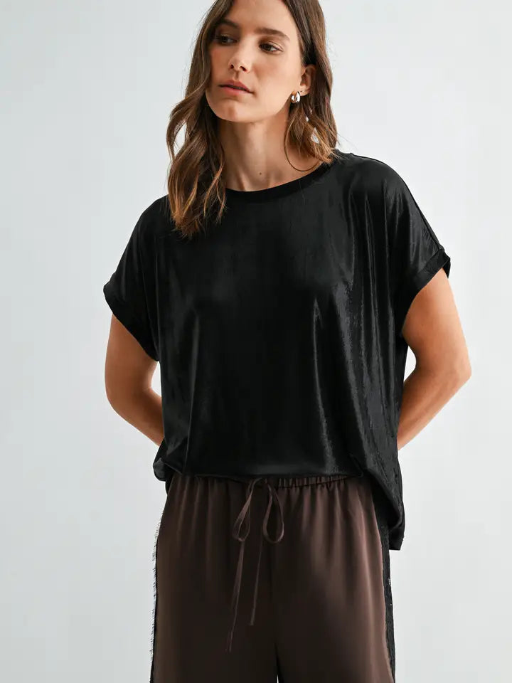Metallic Knit Dolman Top