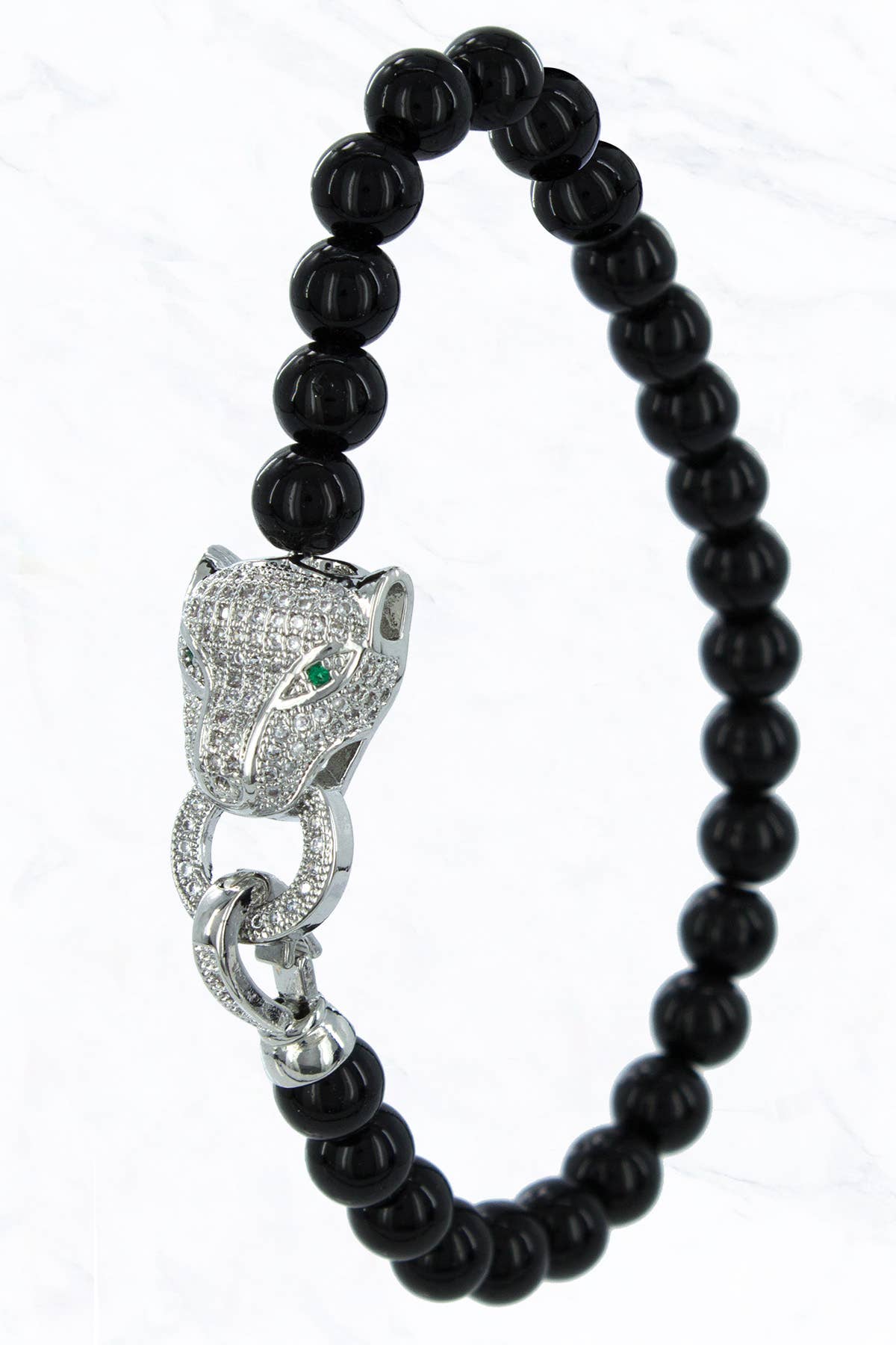 Cubic Zirconia Panther Pendant Bracelet