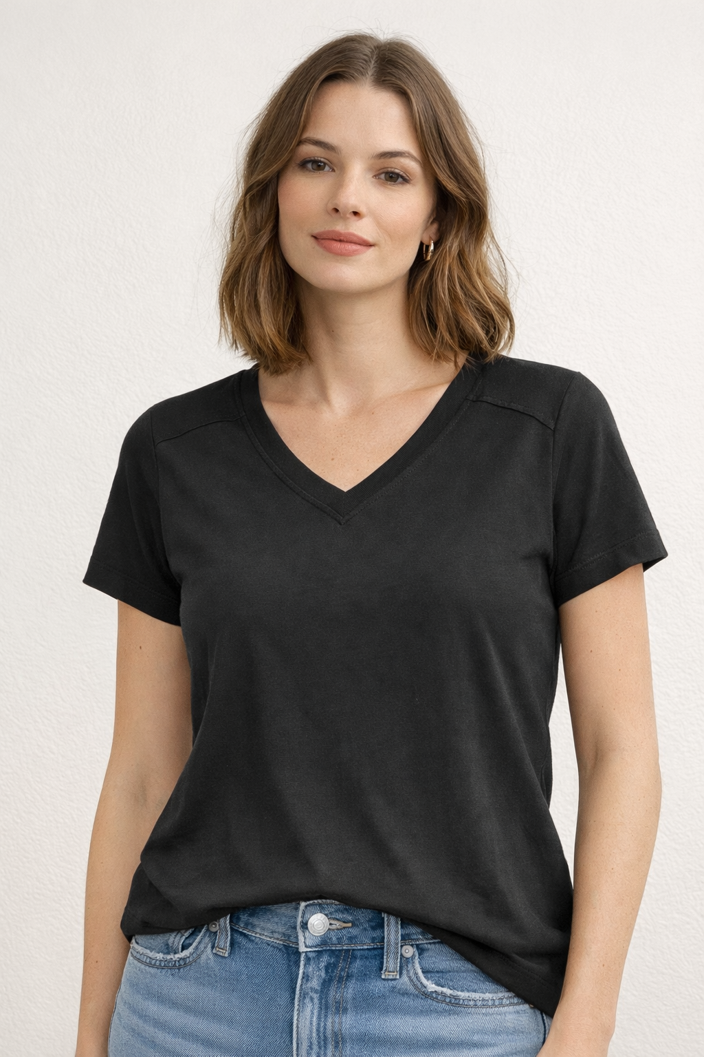 Black Vneck Tshirt