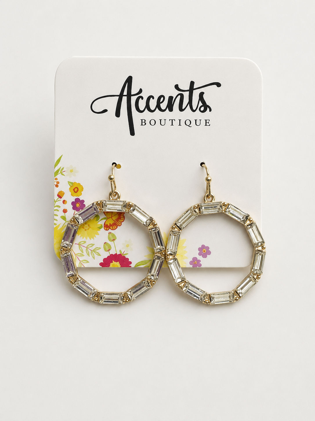 Circle Baguette Earrings