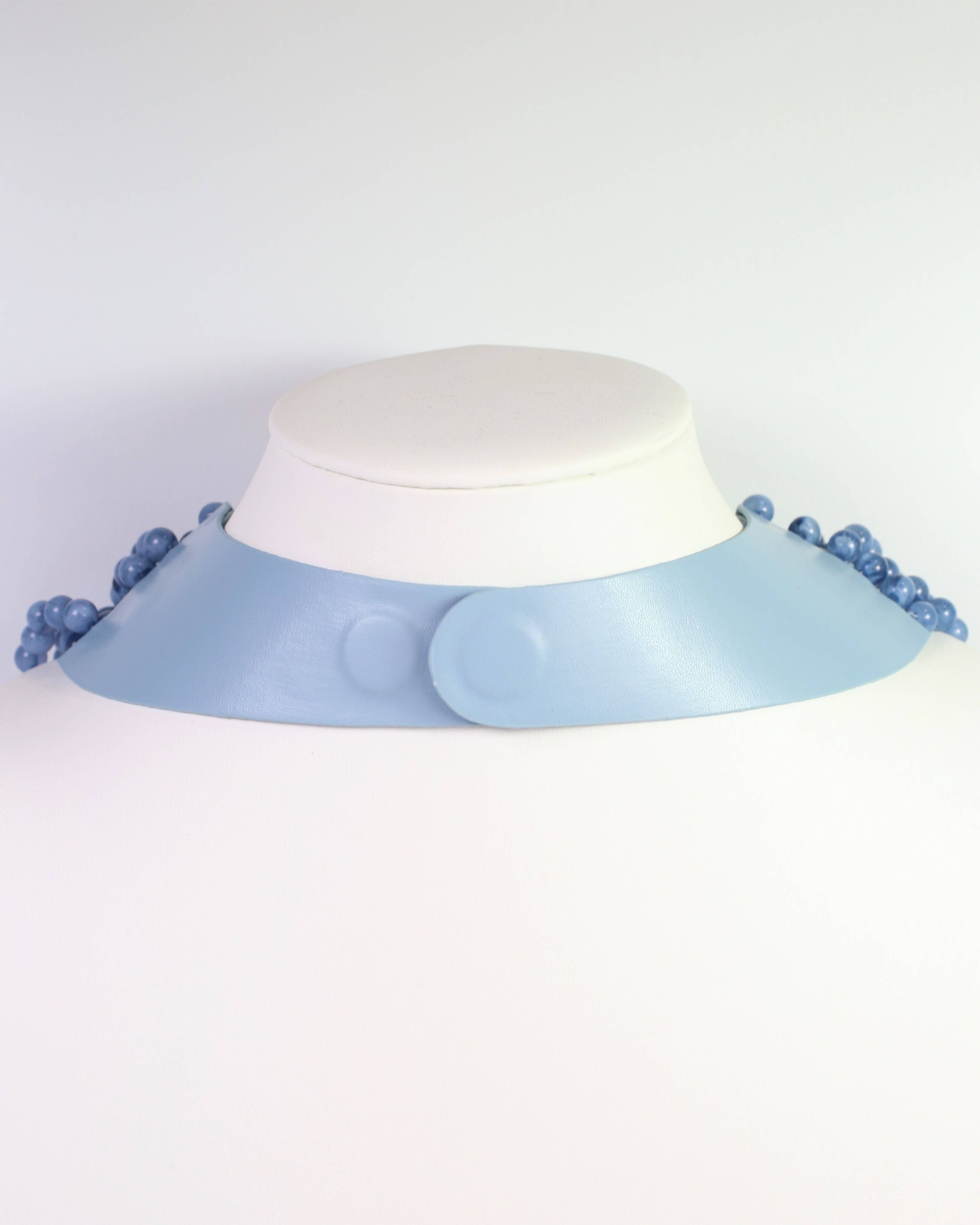 Kalin Beaded Layered Magnetic Necklace Blue
