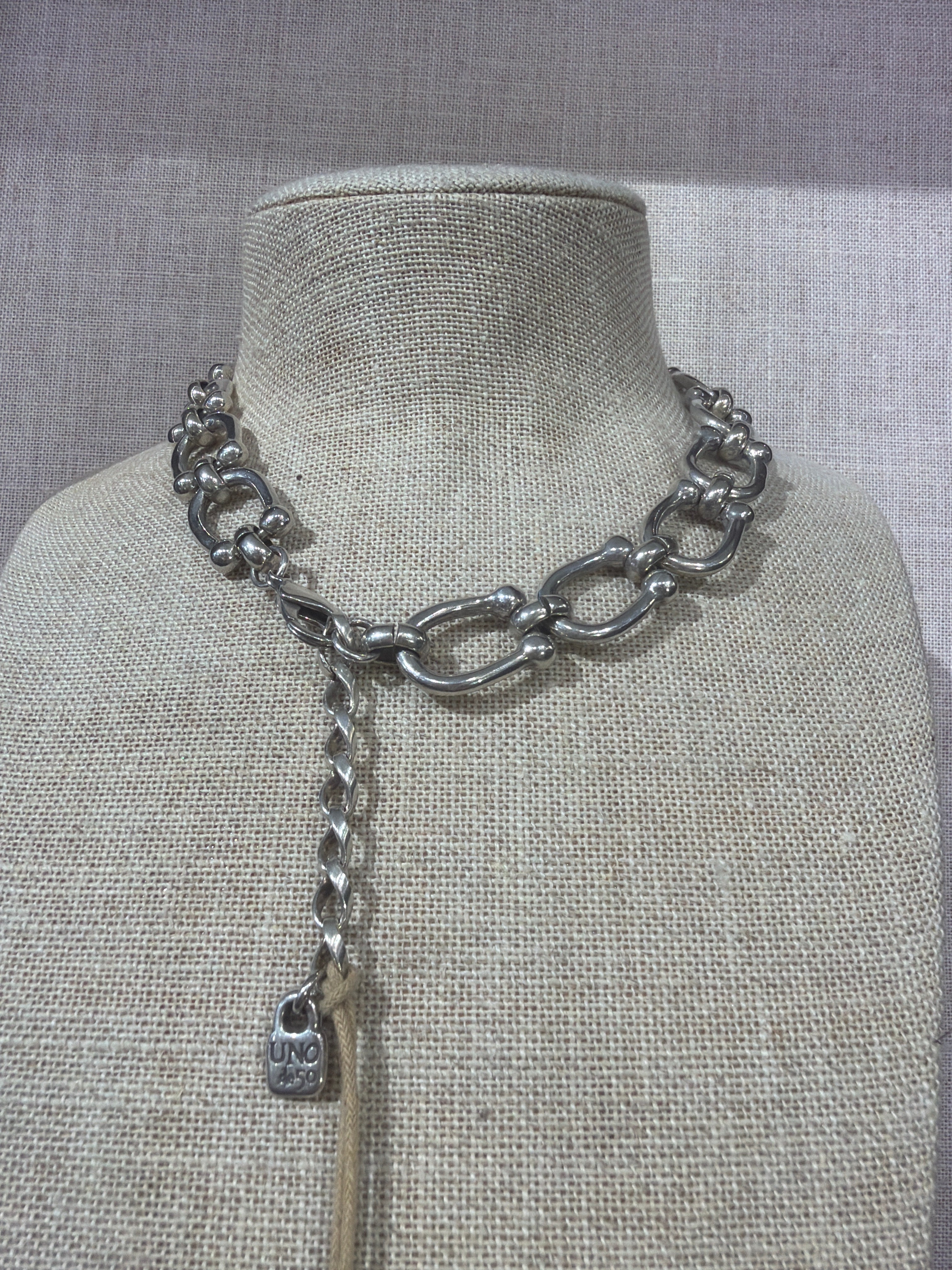 Uno de 50 Serotonin Silver Plated Link Necklace