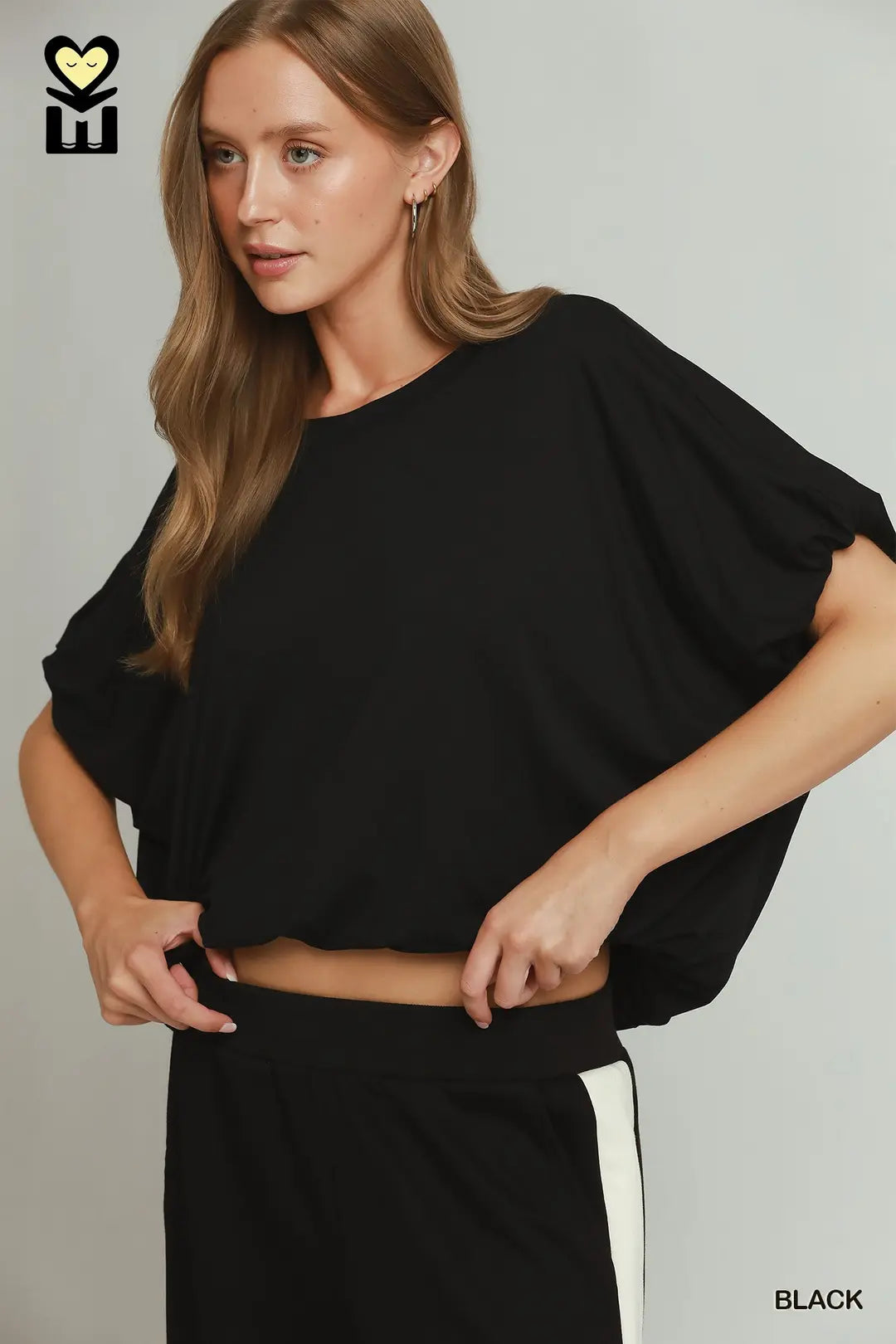 Double Lined Bamboo Bubble Sleeve Knit Top