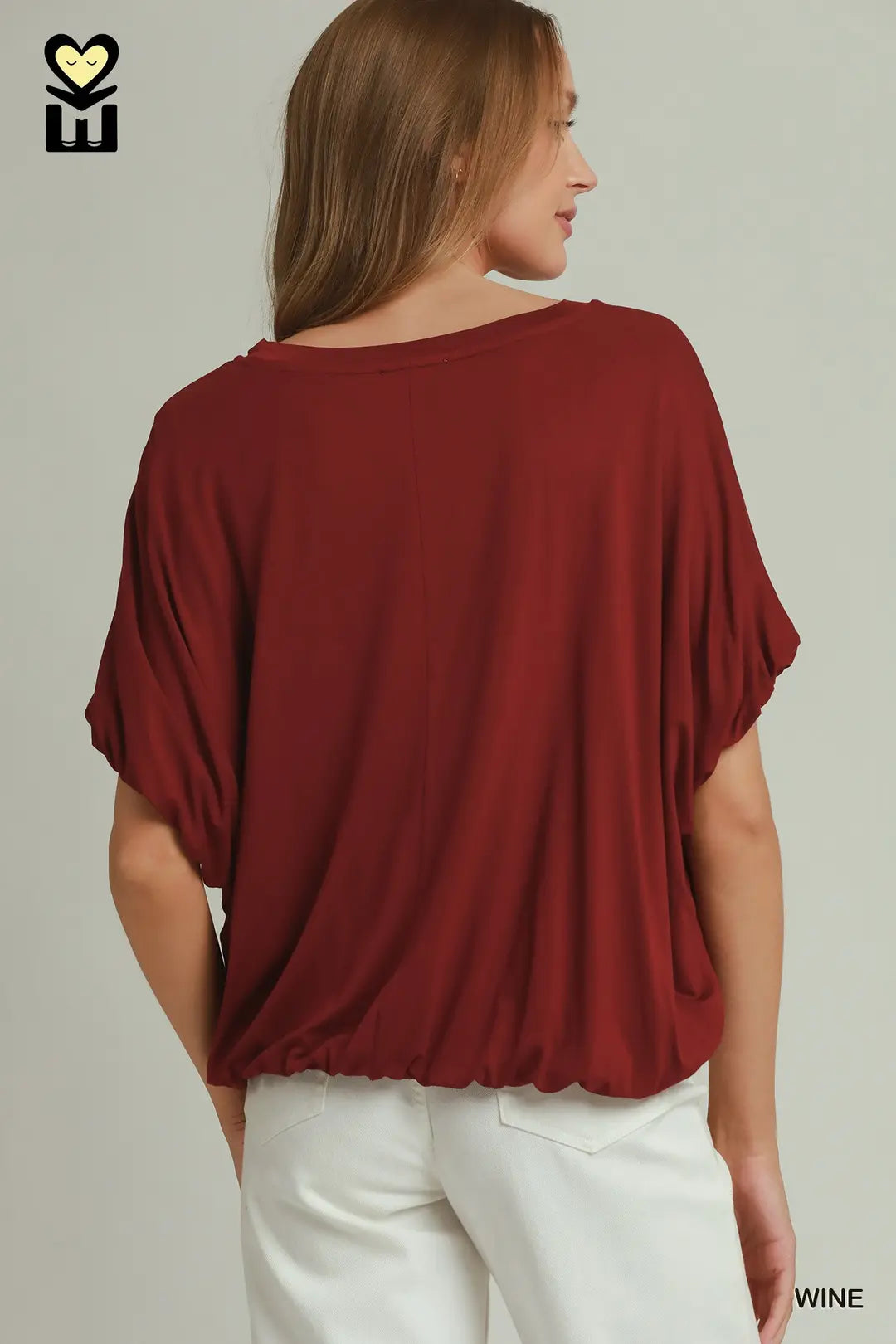 Double Lined Bamboo Bubble Sleeve Knit Top
