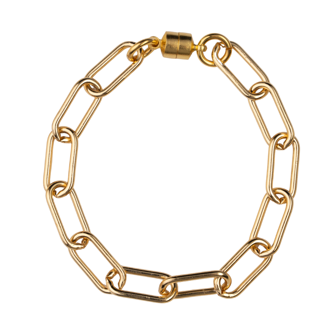 Gold Paperclip Chain Magnetic Bracelet