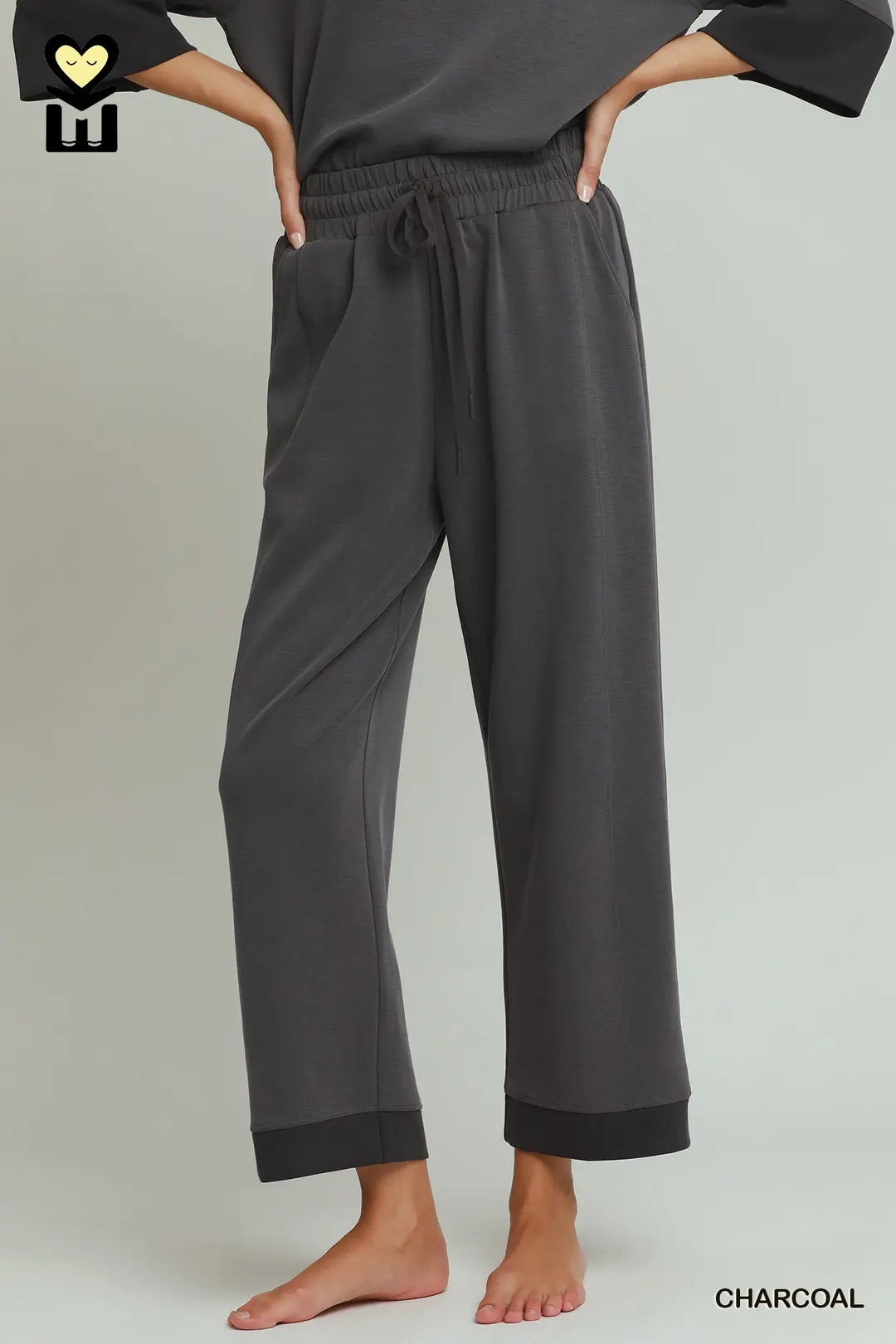Charcoal Knit Pants Set
