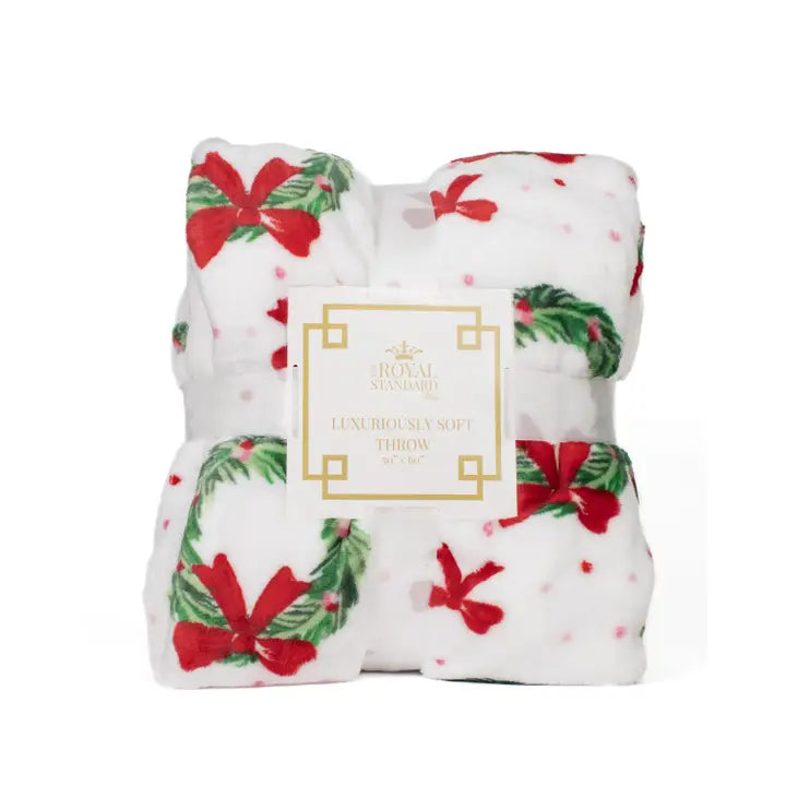 Clara Wreath Throw Red/Green 50x60