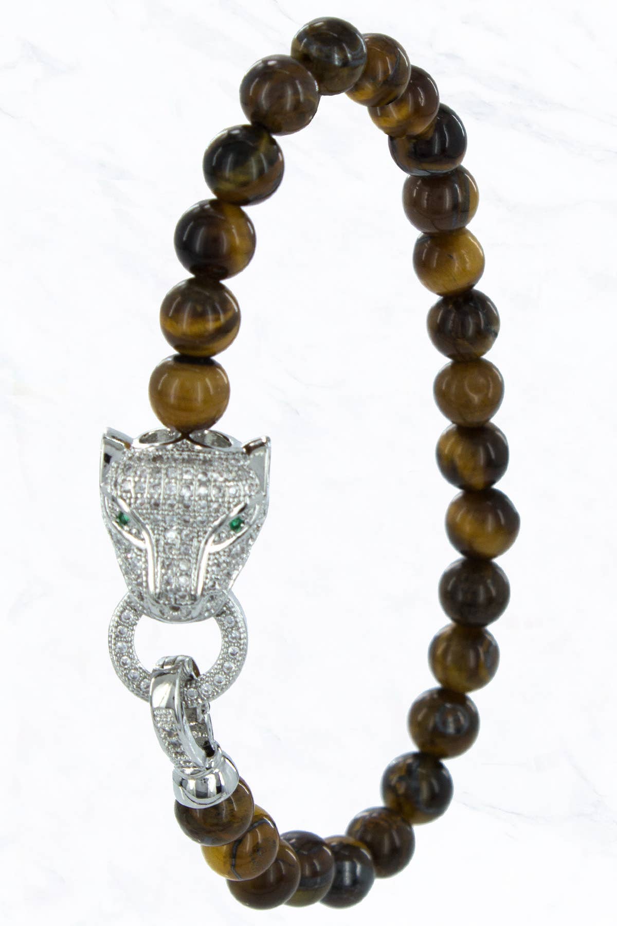 Cubic Zirconia Panther Pendant Bracelet