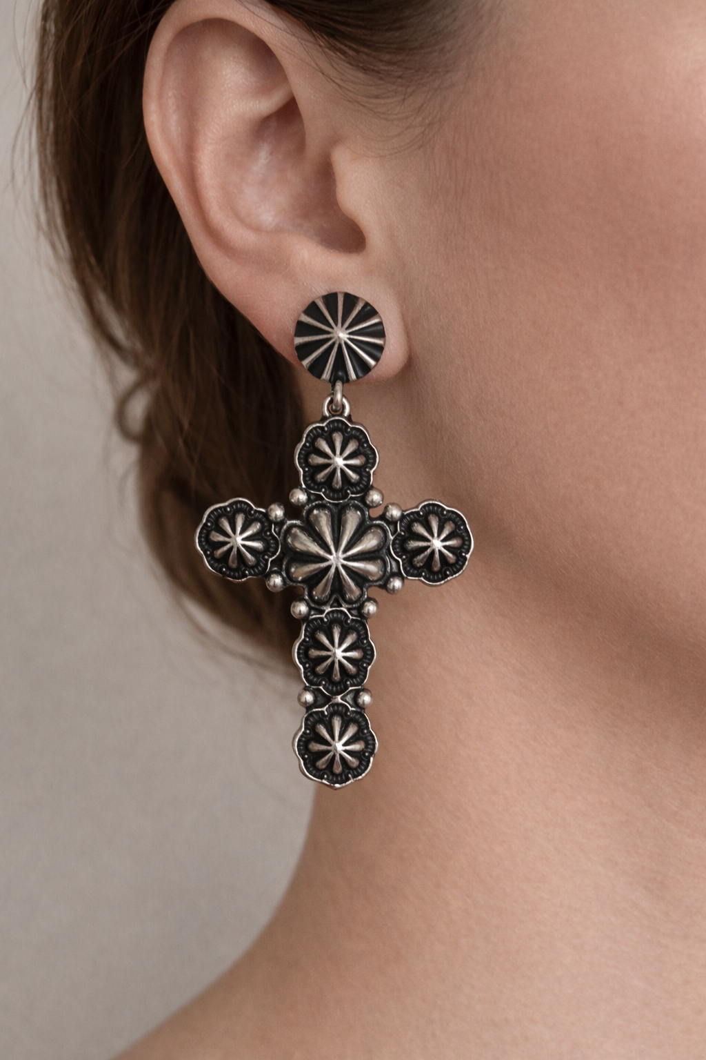 Silver Cross Earrings