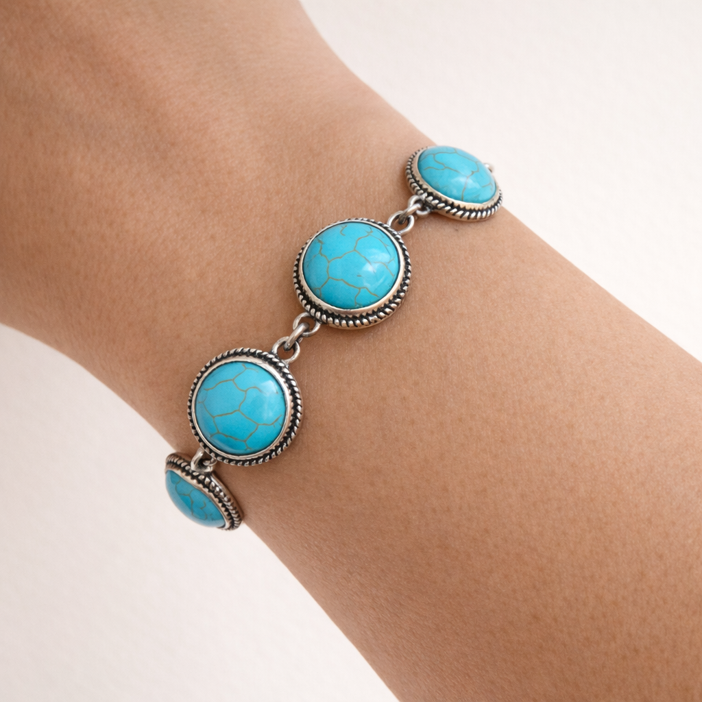 Silver Tone Concho Clasp Bracelets