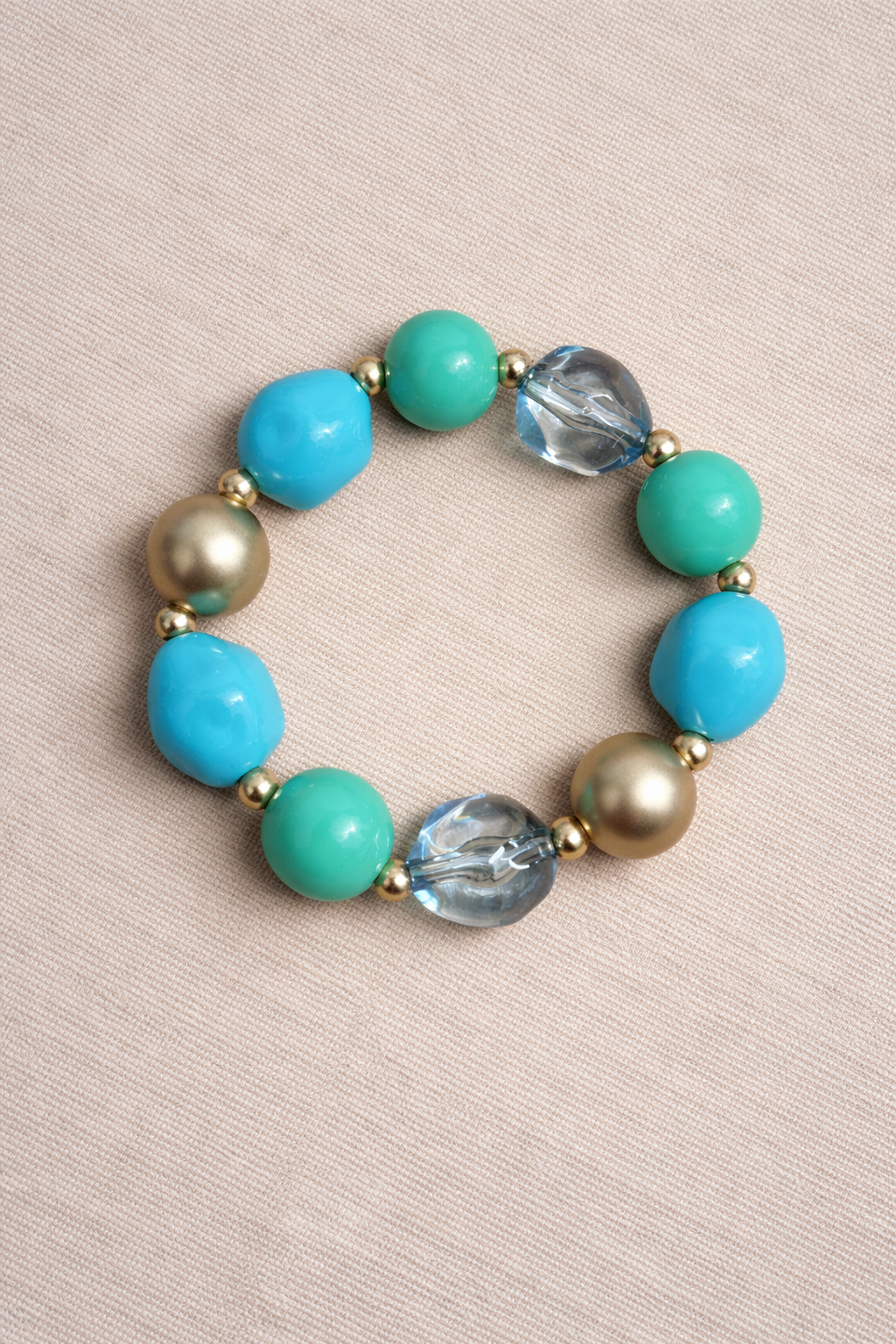 Turquoise Gold Resin Stretch Bracelet