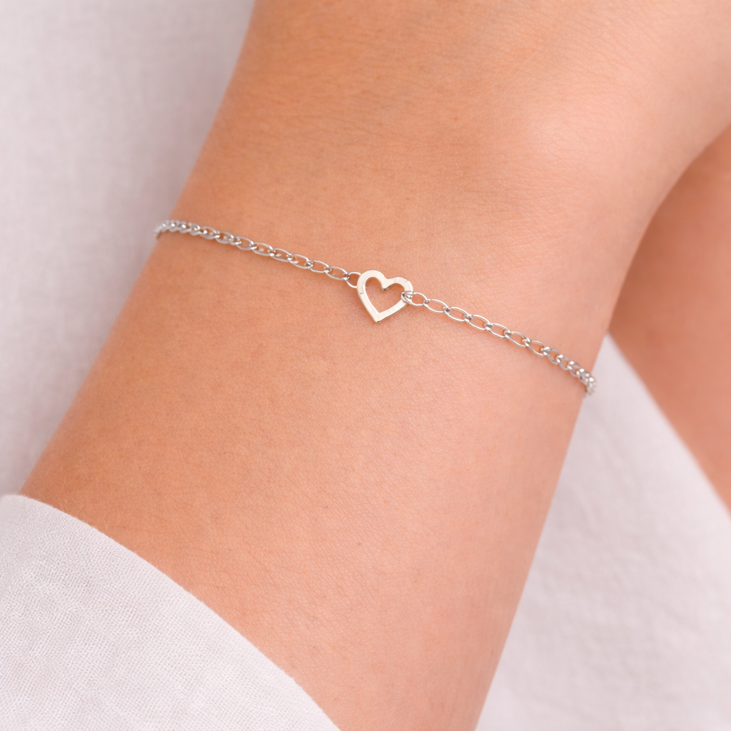 Gorjana Parker Heart Mini Bracelet, Silver