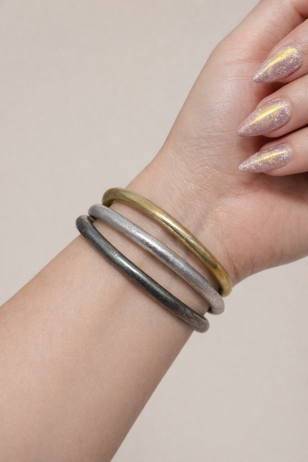 Budha Girl Mixed Metals All Weather Bangles® (Set of 4) - Serenity Prayer