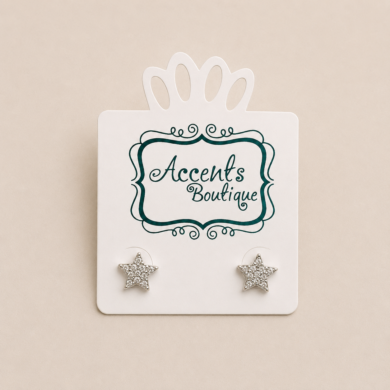 Vermeil CZ Star Stud Earrings